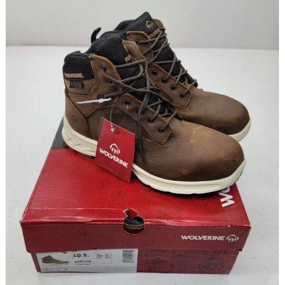 Mens Boots Wolverine Shiftplus Mid LX W201156 10.5M Brown Alloy Toe NEW - Picture 1 of 11
